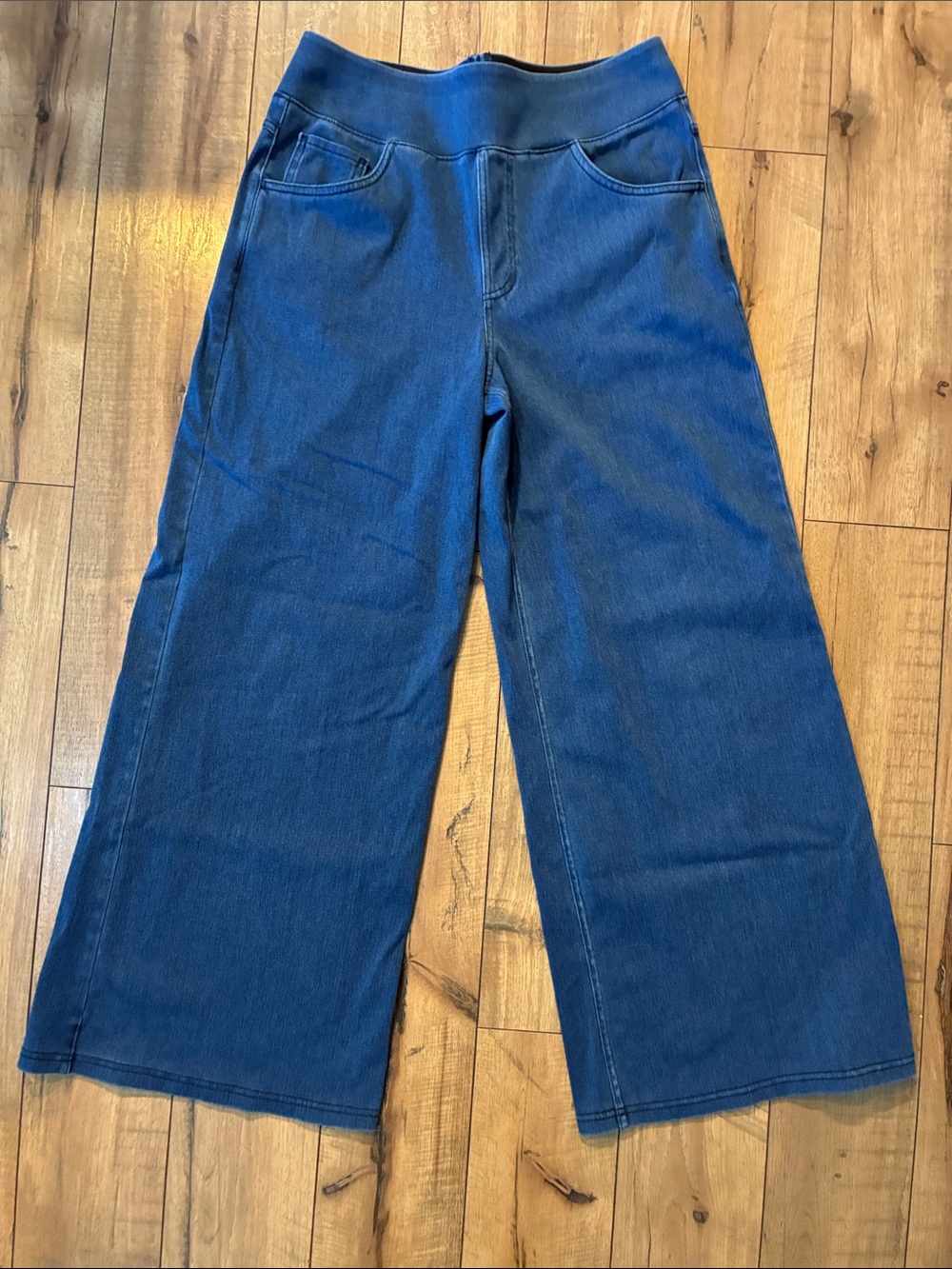 HALARA Wide Leg Flare Jeans in Deep Blue